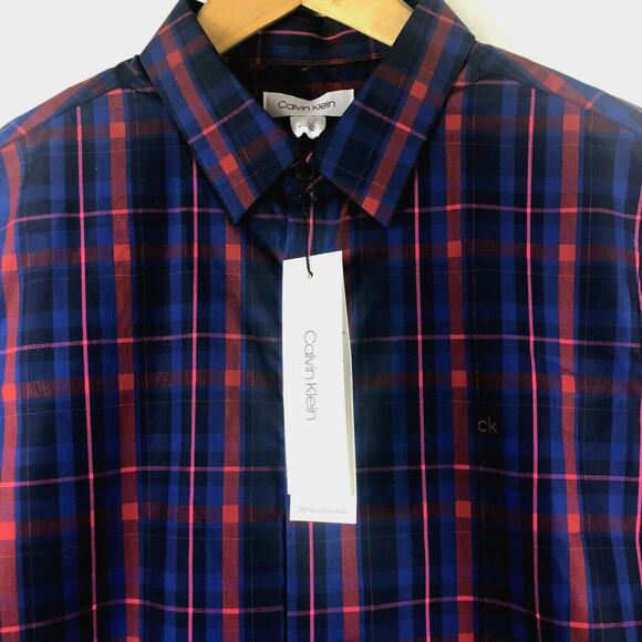 CALVIN KLEIN Weekday Mens Night Sky LS Extra Fine Cotton Shirt Medium $79.50 - Picture 1 of 6